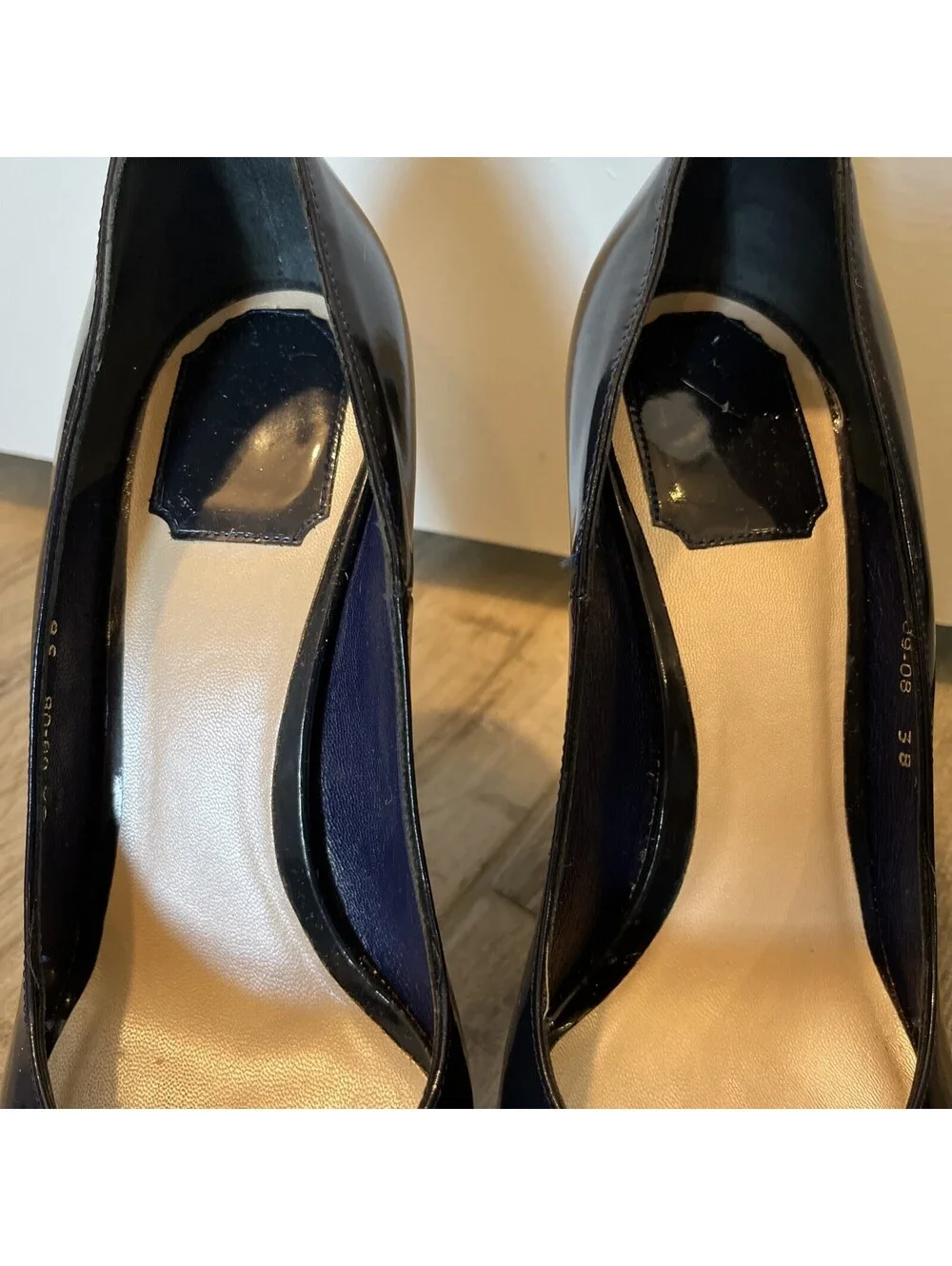 CHRISTIAN DIOR MISS DIOR 4 INCH STILLETO HEELS SIZE IT38/US8 MADE IN ITALY BLUE